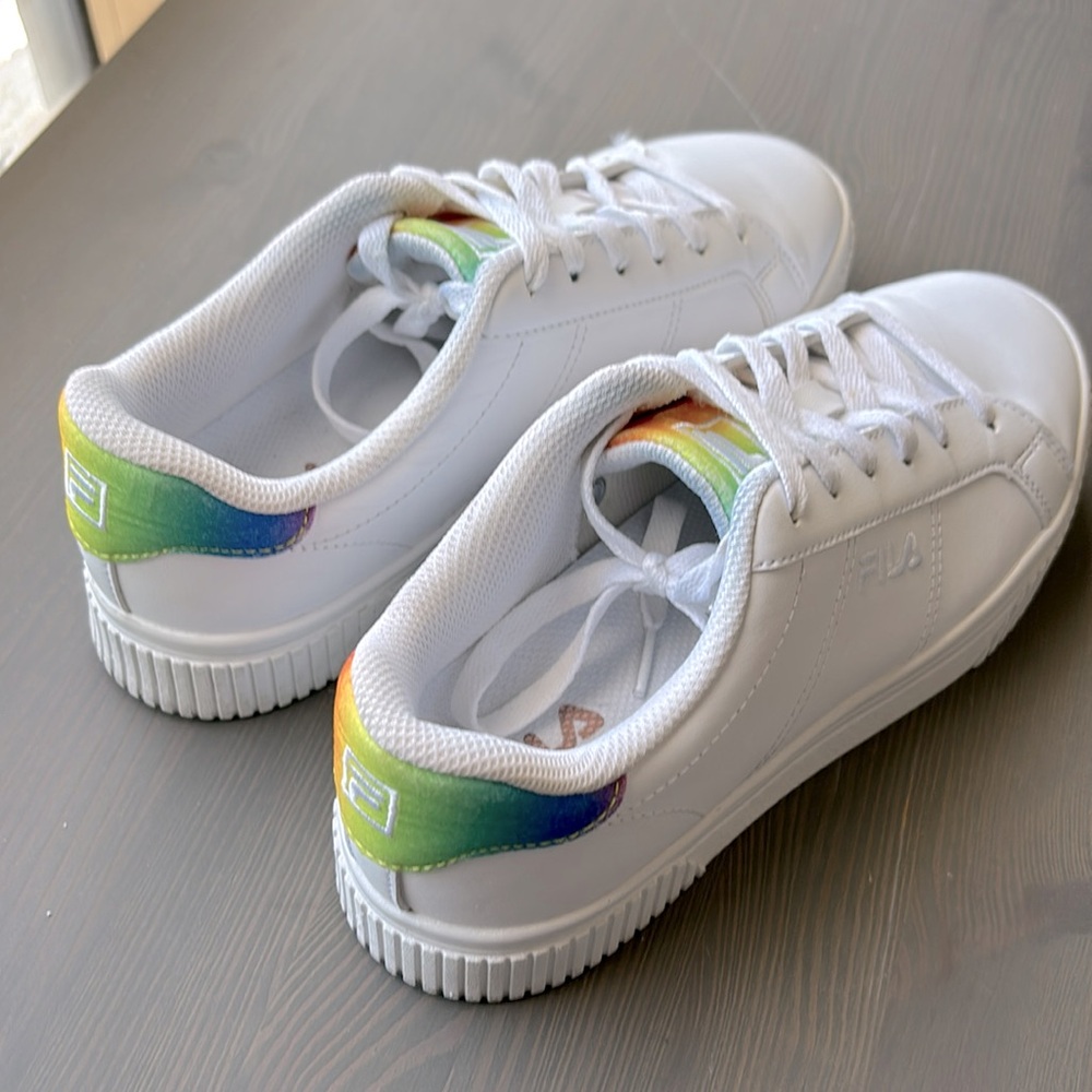 Fila sneakers w rainbow glitter detail